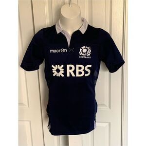 MACARON Scotland Navy Rugby Shirt with White Collar